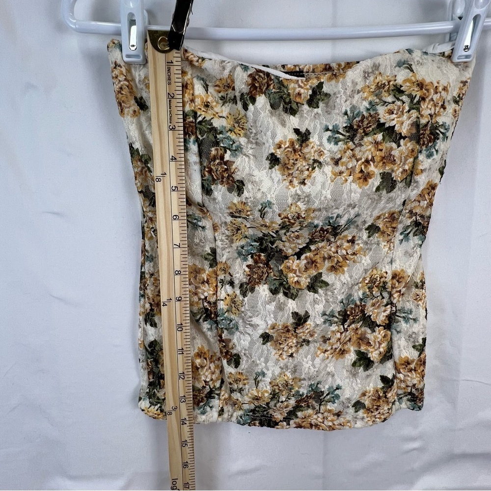 Body C - Small - Women's Top - Lace - Brown White - Strapless - Padded - Picture 5 of 10